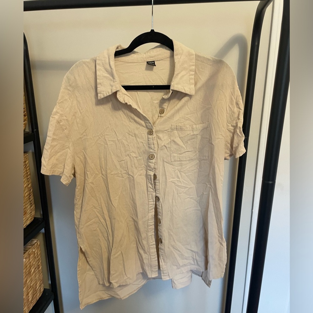 SHEIN short sleeve button up - size L